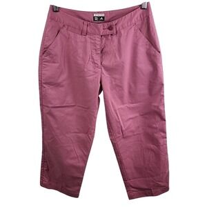 Adidas Womens Mauve Pink Stretch Capri Pants Cropped Trousers Size 4 Golf